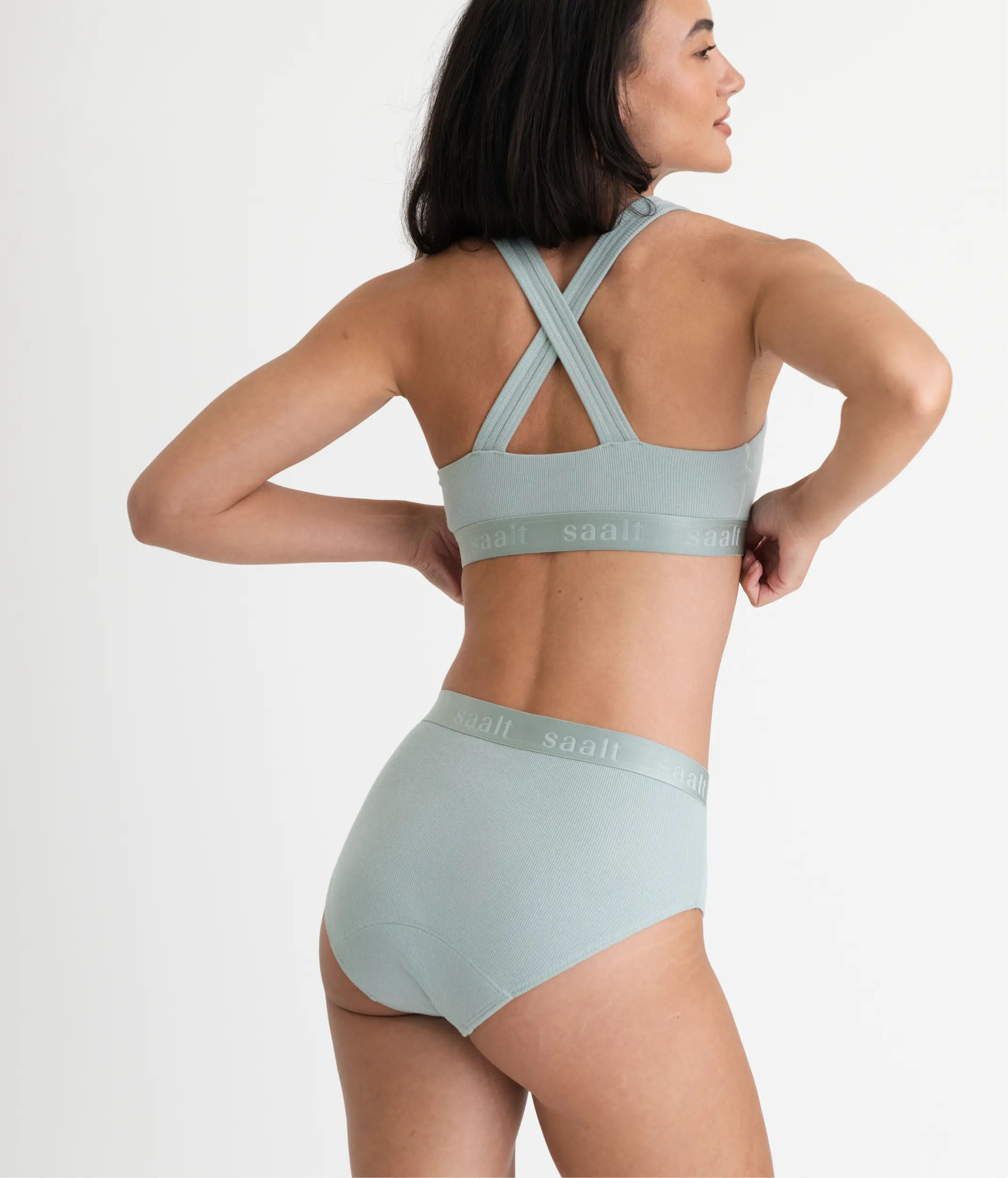 Cotton Rib Square Neck Bralette - Image 3