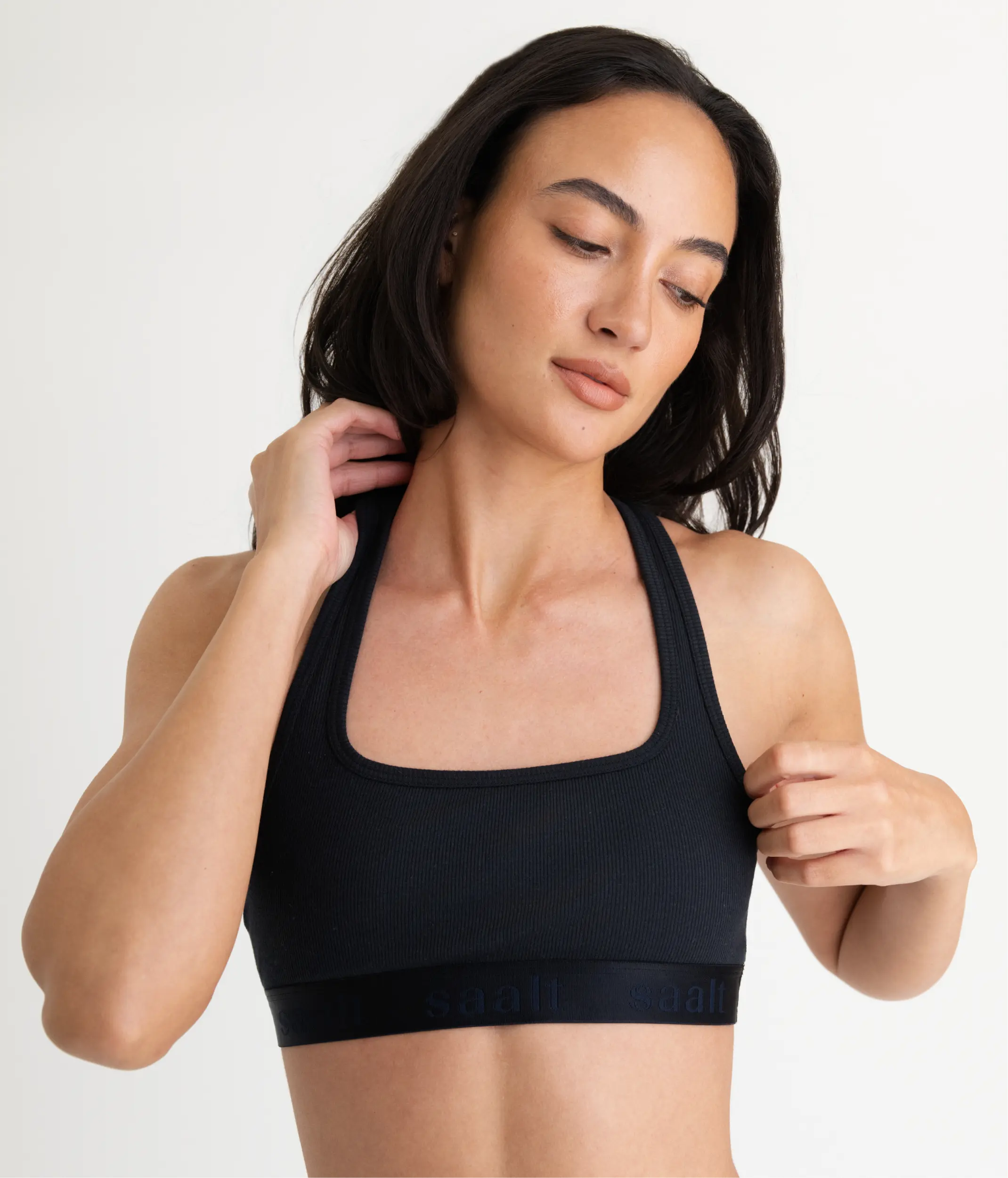 Cotton Rib Square Neck Bralette - Image 5