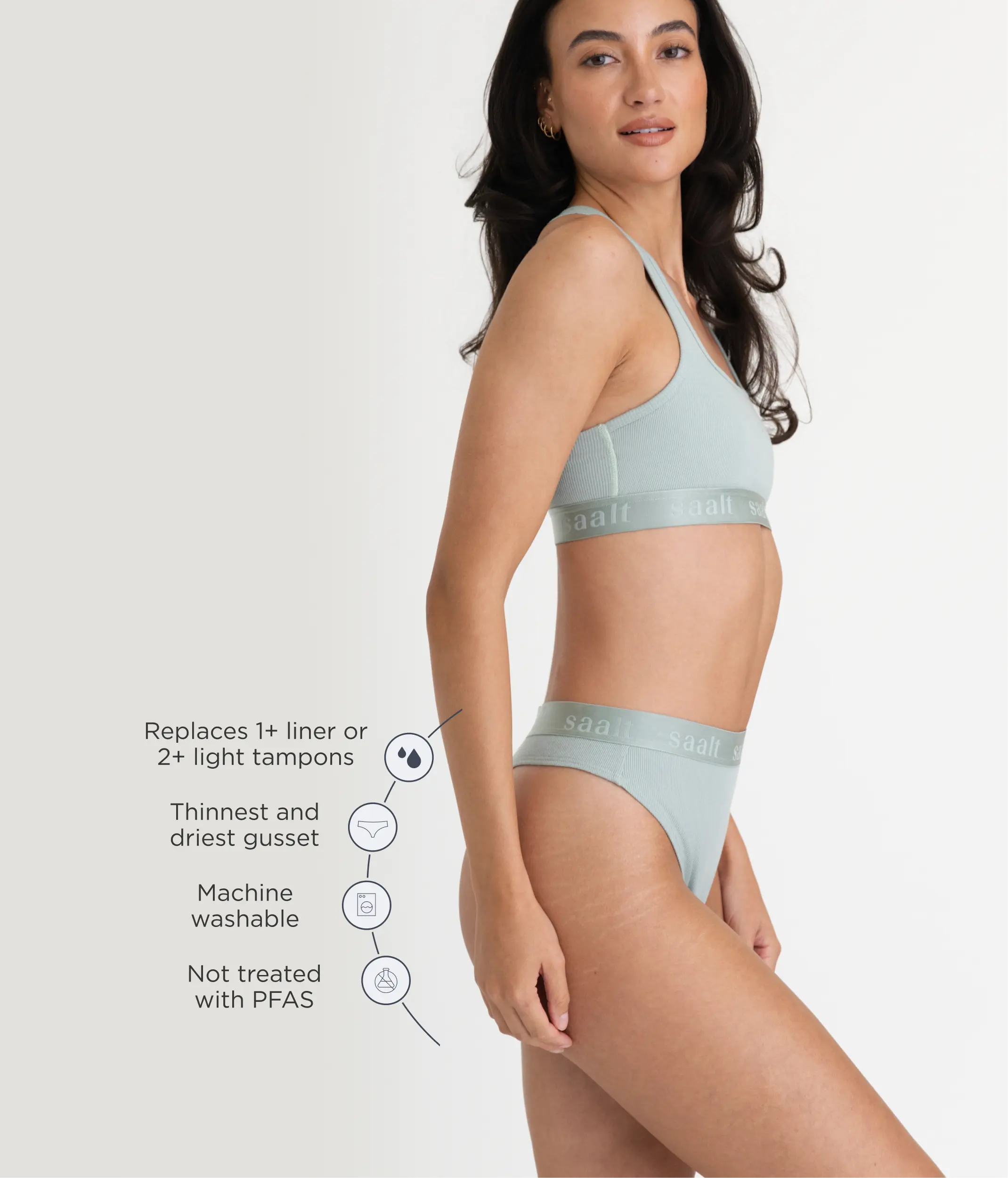 Leakproof Cotton Rib High Rise Thong - Image 9